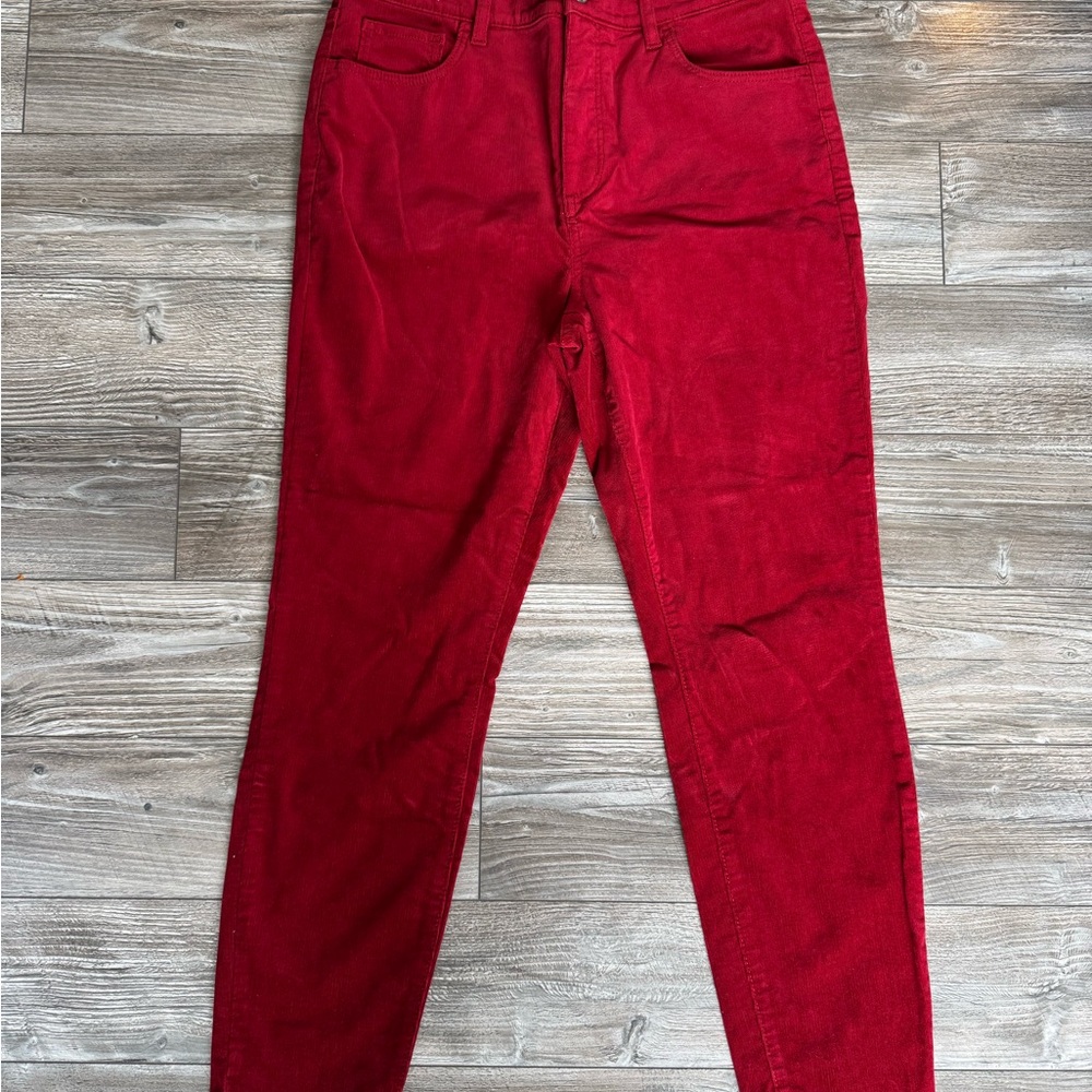 Loft Vibrant Red Corduroy Pants